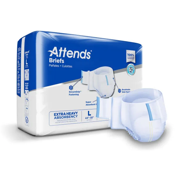 Attends DermaDry Plus Incontinence Brief - Extra Heavy Absorbency
