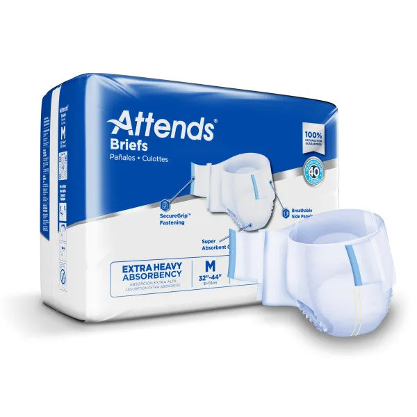 Attends DermaDry Plus Incontinence Brief - Extra Heavy Absorbency