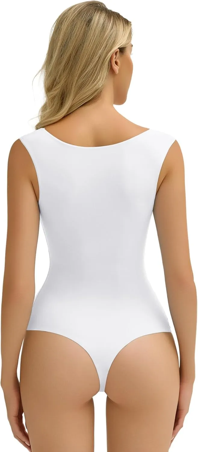 Avidlove Bodysuits for Women Square Neck Body Suit Double Lined Tank Top Bodysuit Soft