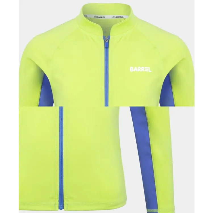 Barrel Kids Tropical Zip-Up Rash Guard-GREEN