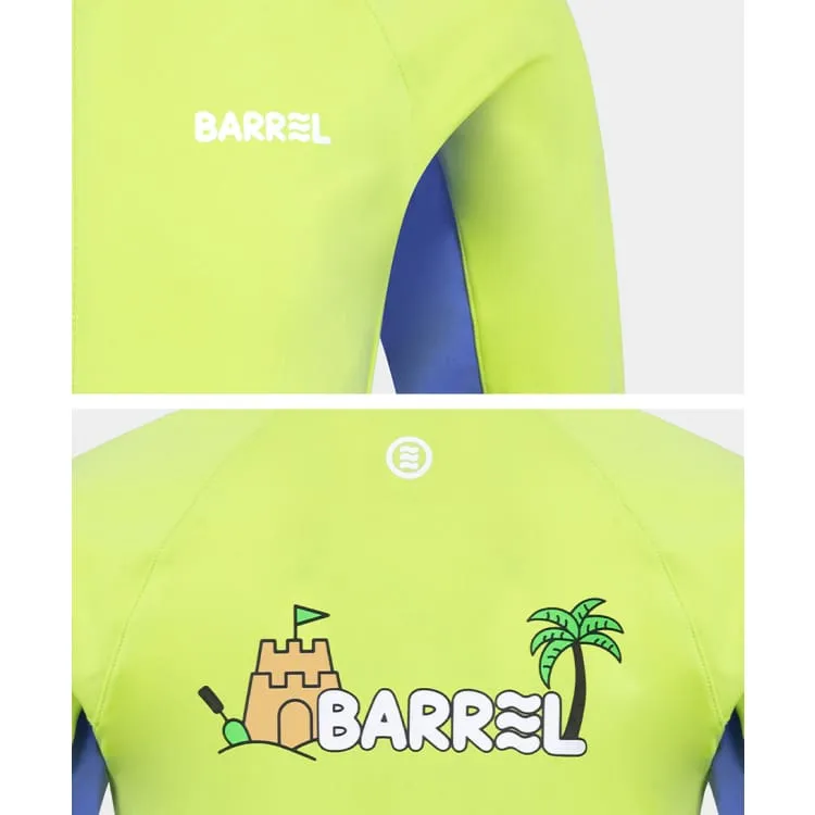 Barrel Kids Tropical Zip-Up Rash Guard-GREEN