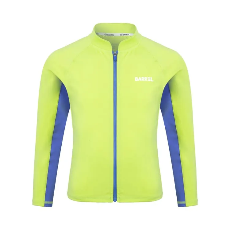Barrel Kids Tropical Zip-Up Rash Guard-GREEN