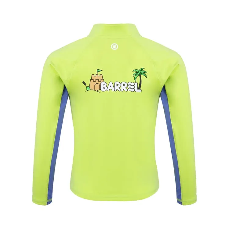 Barrel Kids Tropical Zip-Up Rash Guard-GREEN