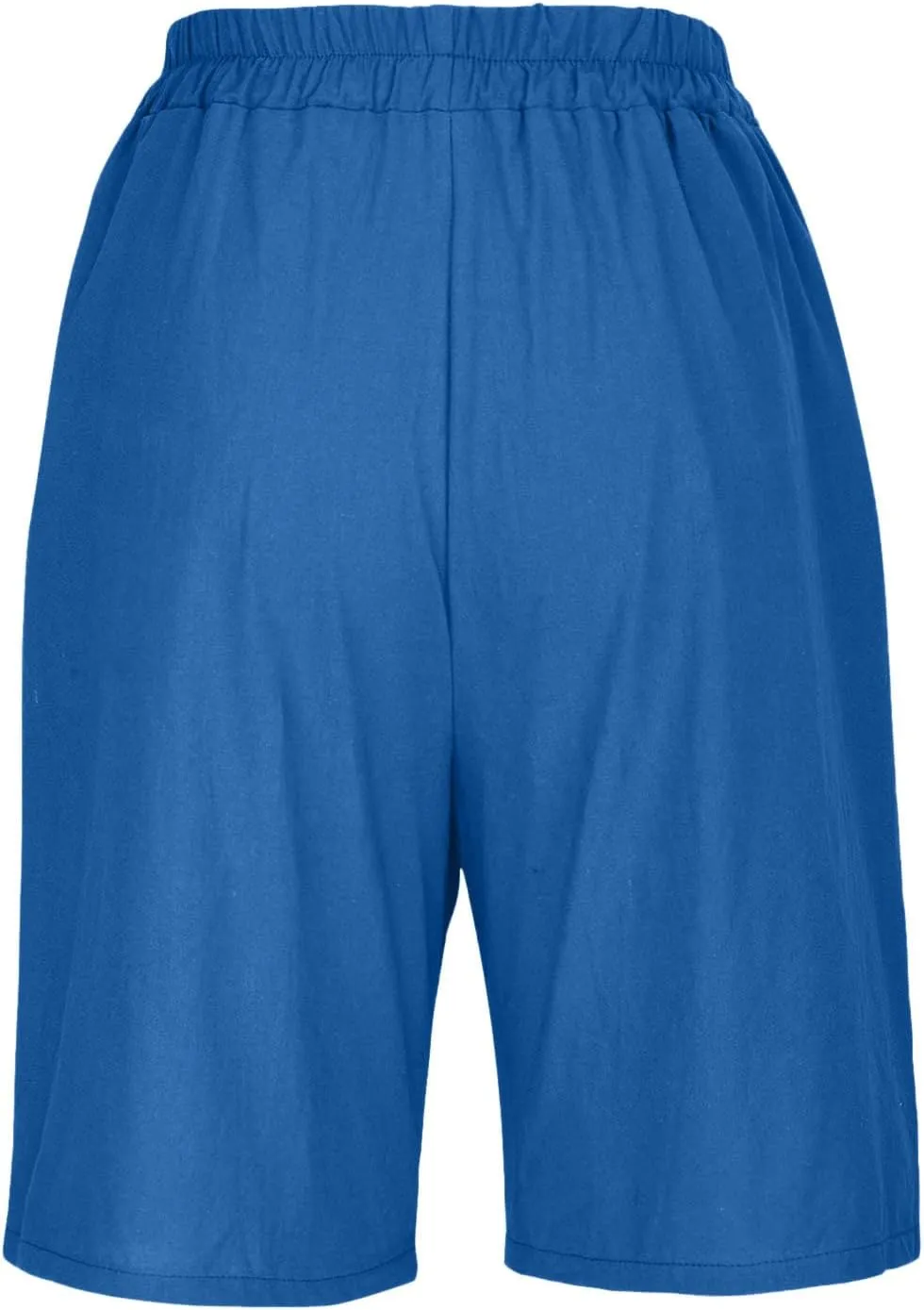 Bermuda Shorts for Women 2025 Casual Mid Rise Knee Length Wide Leg Comfy Long Linen Shorts with Pocket