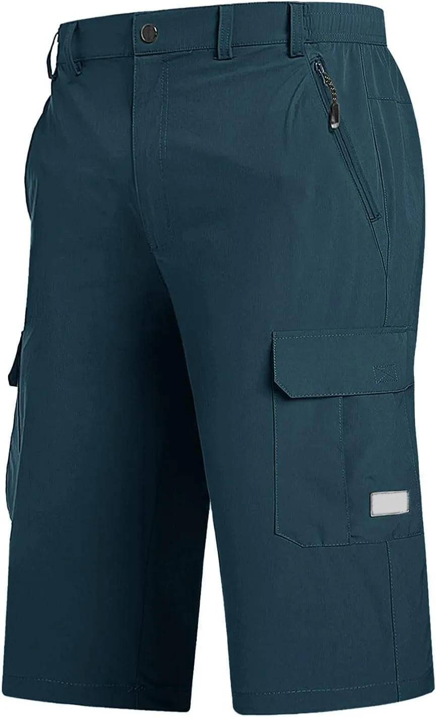Big and Tall Cargo Shorts for Men Quick Dry Lightweight Hiking Athletic 3/4 Capris Casual Work Golf Short Pant Pocket