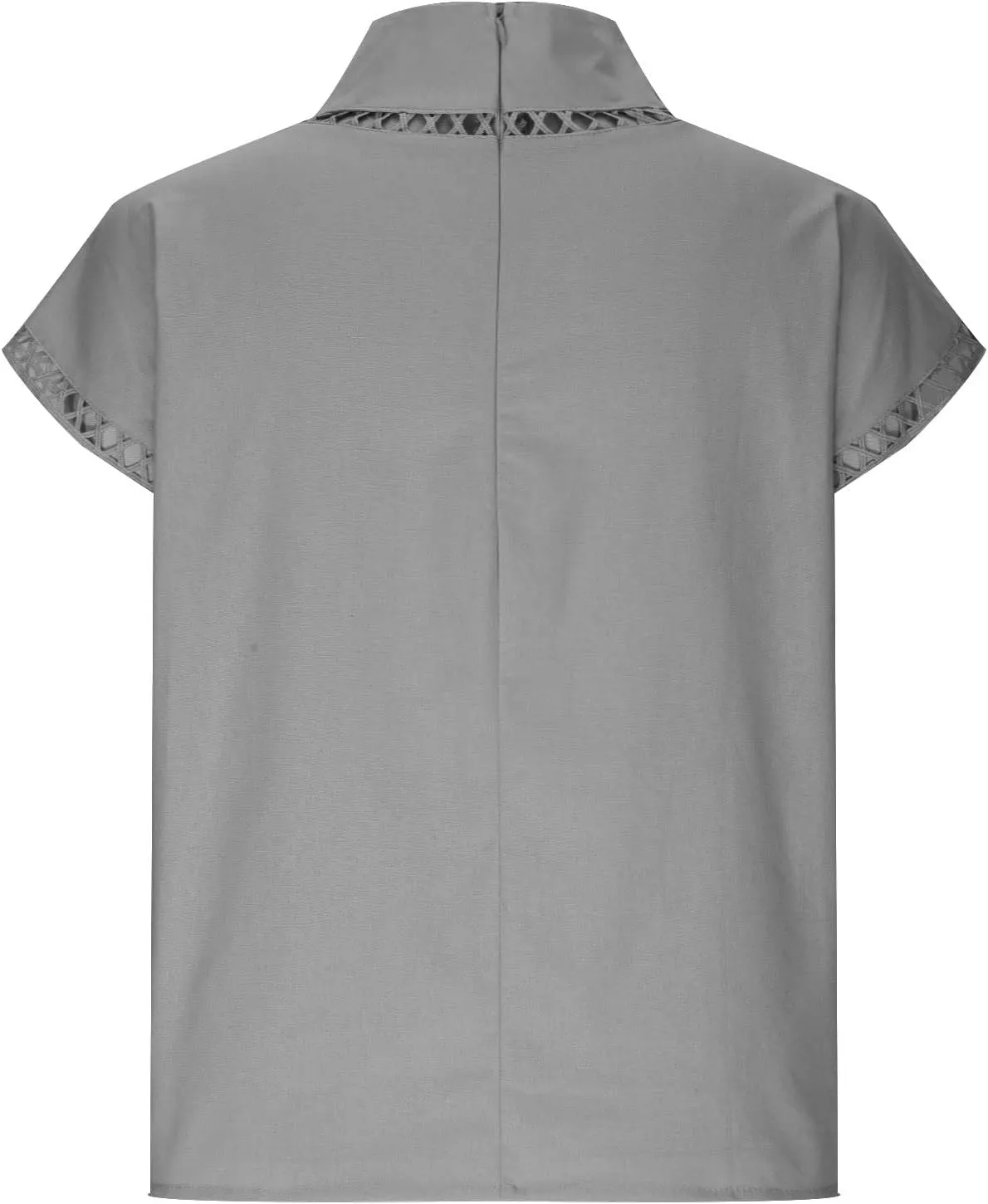 Ceboyel Women Linen Summer Shirt Dressy Causal Boho Blouses Short Sleeve Turtle Neck Tops Trendy Ladies Going Out Clothes