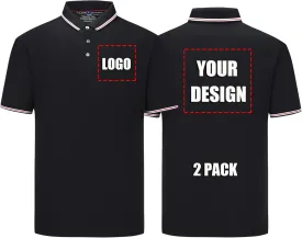Custom Polo Shirts for Men Women Personalized T-Shirt with Logo Text Photo Mercerized Cotton Short Sleeves