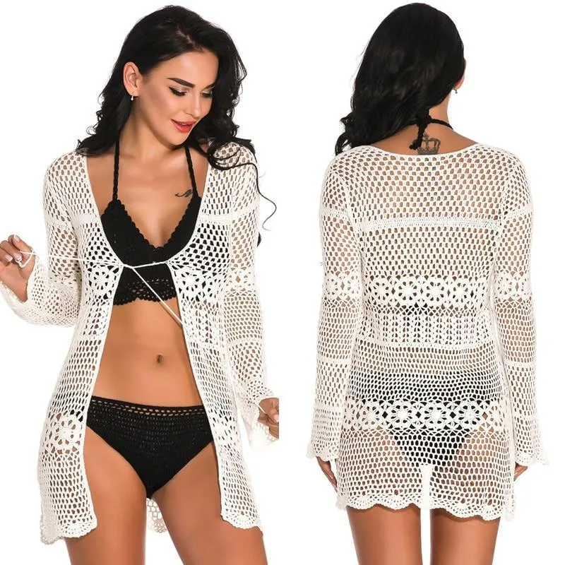 Floral Crochet Patchwork Bikini Coverup