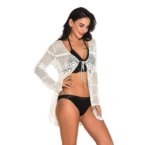 Floral Crochet Patchwork Bikini Coverup