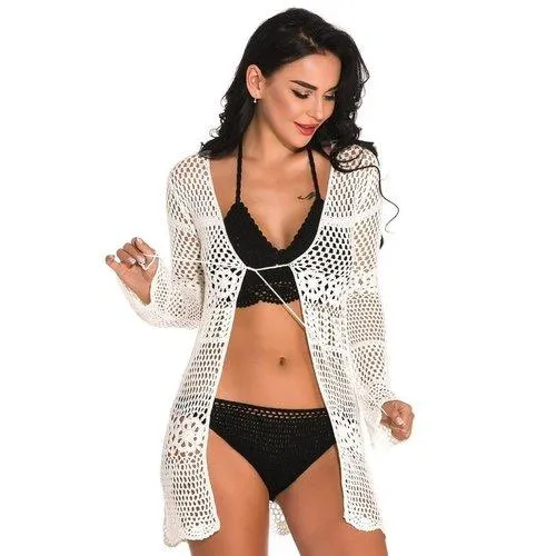 Floral Crochet Patchwork Bikini Coverup