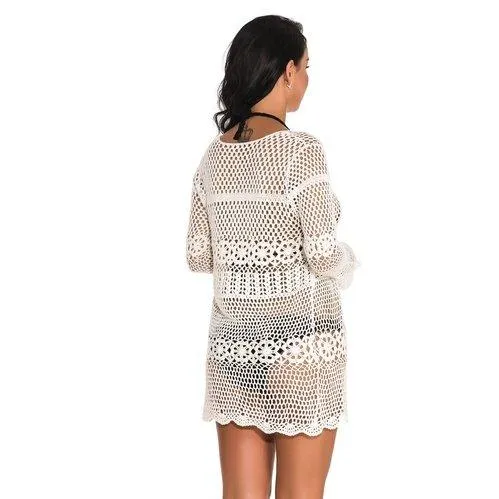 Floral Crochet Patchwork Bikini Coverup