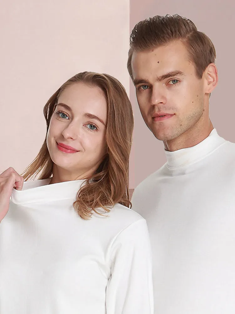 High-collar Thermal Cotton Couple Underwear Pajamas Set