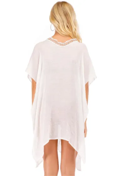 Hollow Beach Cover-up in White, Black and Blue