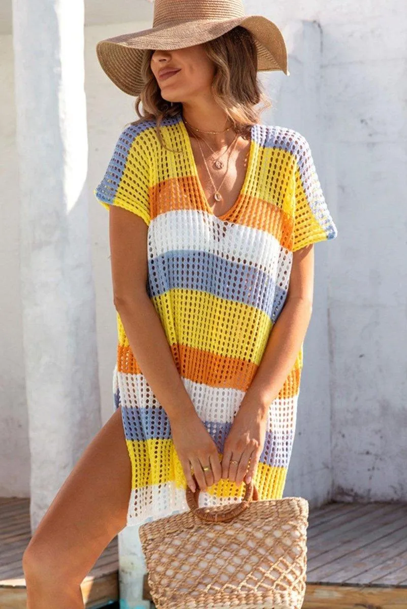 Knit Striped Tunic Cover Up