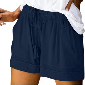 Lounge Shorts for Women Drawstring Summer Causal Shorts Elastic High Waisted Baggy Short Pants Beach Vacation Outfits
