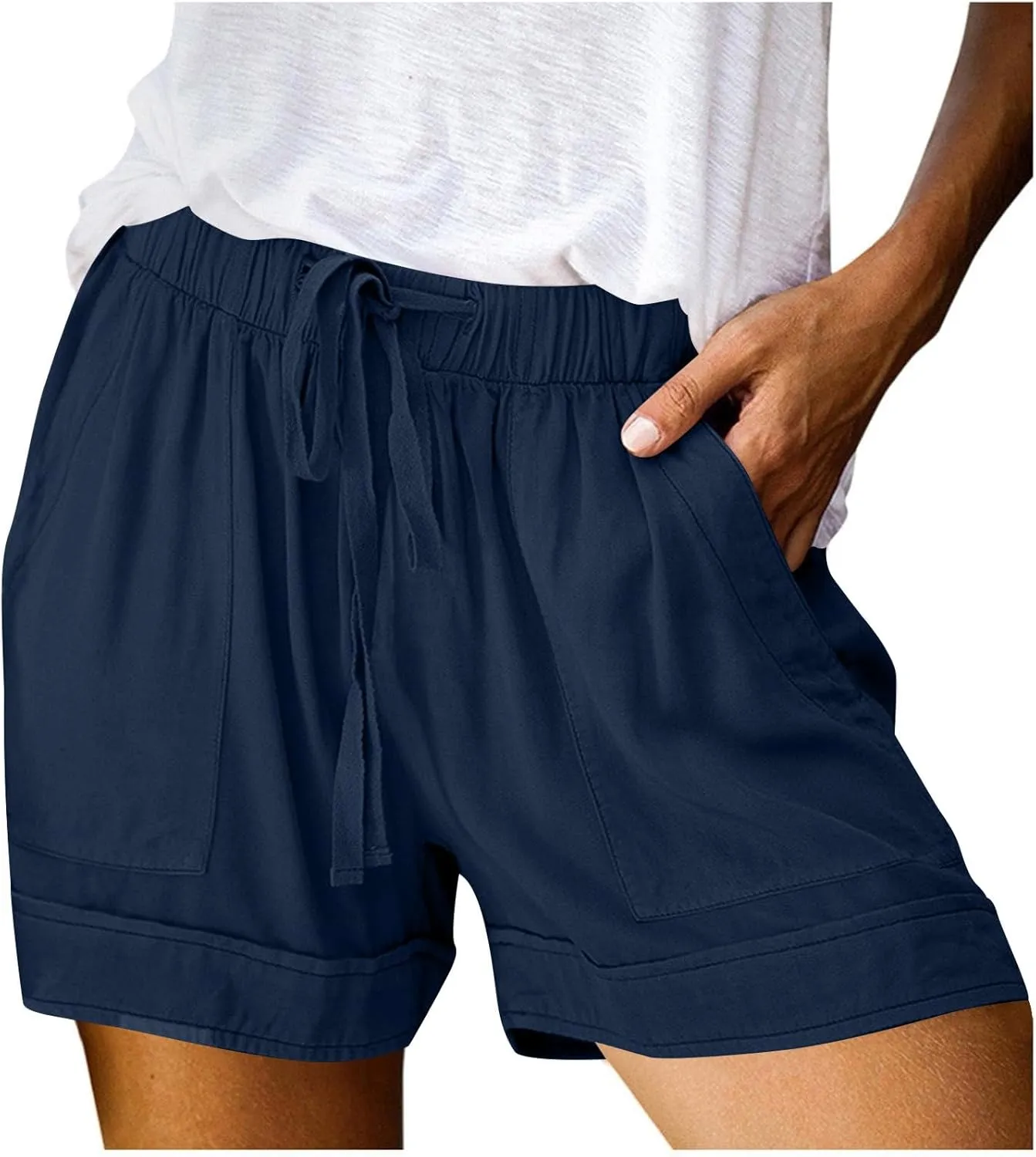 Lounge Shorts for Women Drawstring Summer Causal Shorts Elastic High Waisted Baggy Short Pants Beach Vacation Outfits