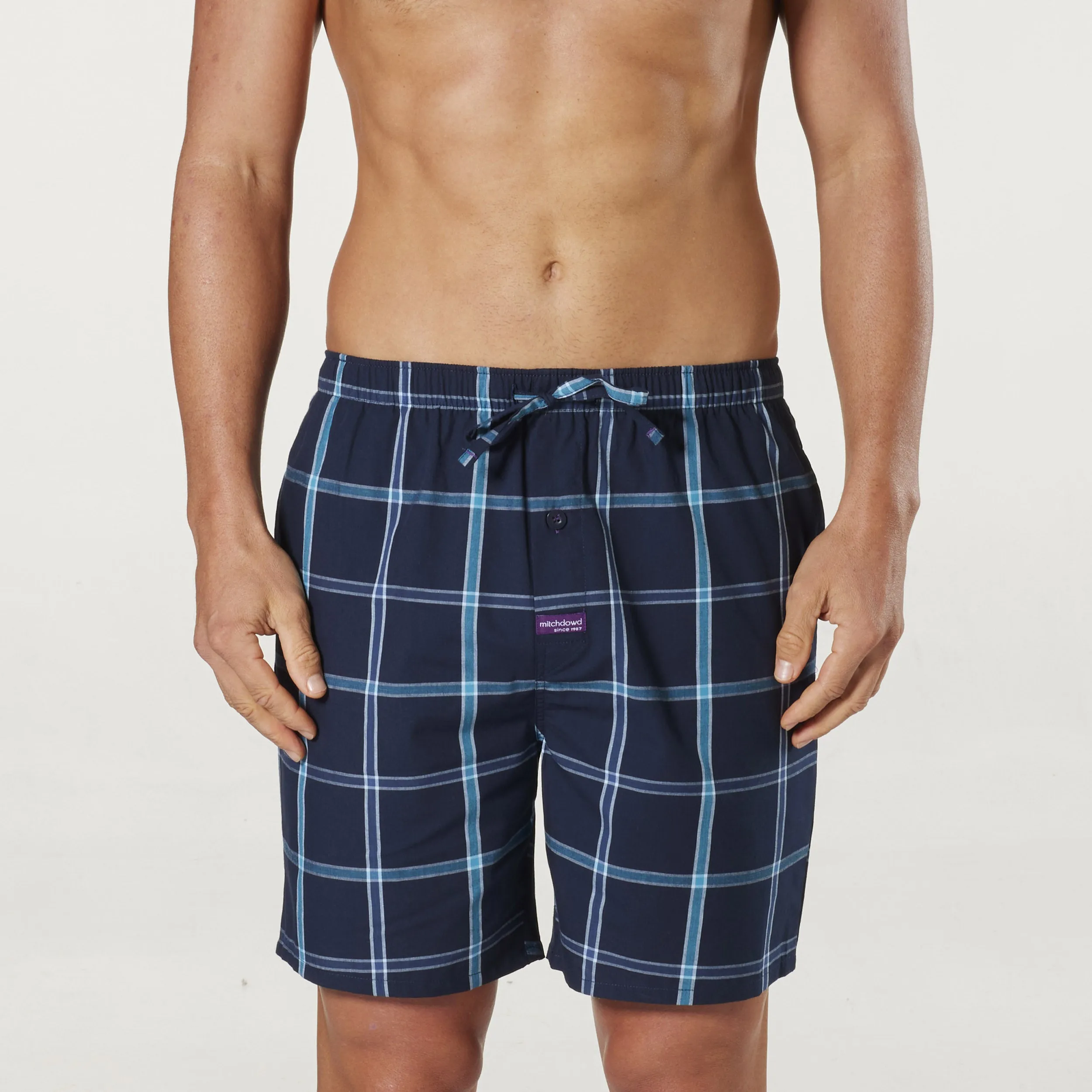 Men's Painted Diamond Cotton Sleep Shorts 2 Pack - Navy