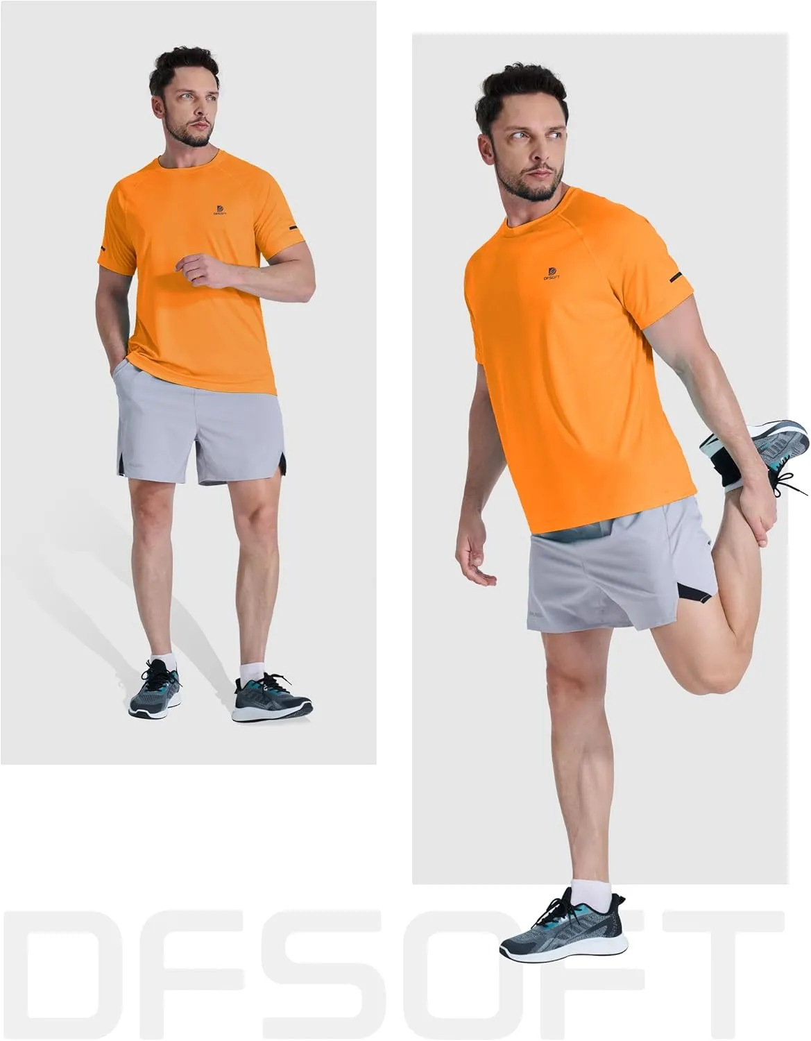 Men's Summer Short Sleeve Shirts Quick Dry Workout Lightweight T-Shirts Gym Running Swim Athletic Shirt