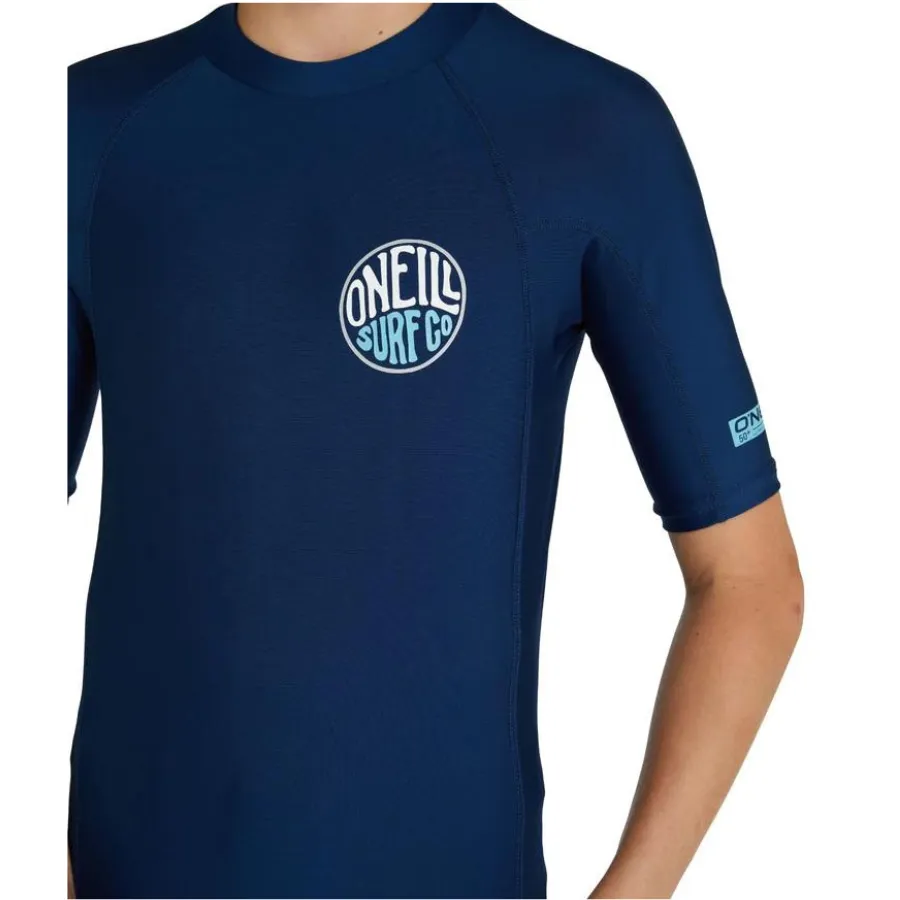 O'Neill Boys Short Sleeve Rash Vest RG3345OA3MAR - Marine
