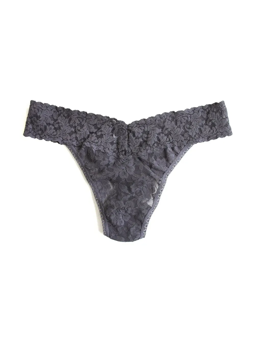 Original Rise Signature Lace Thong In Granite - Hanky Panky