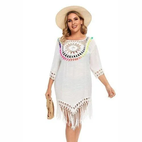 Plus Size Crochet Swimsuit Beach Coverup
