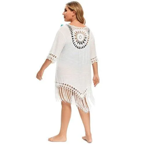 Plus Size Crochet Swimsuit Beach Coverup