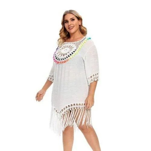Plus Size Crochet Swimsuit Beach Coverup