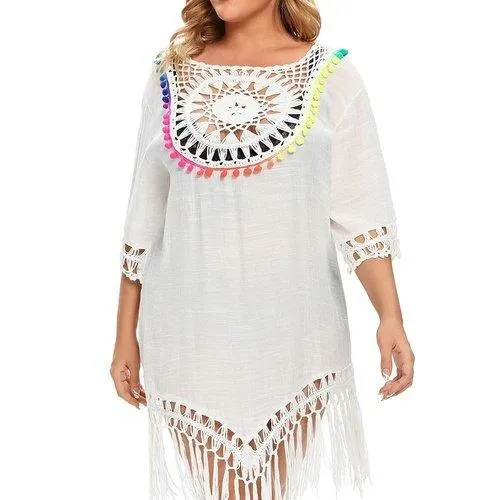 Plus Size Crochet Swimsuit Beach Coverup