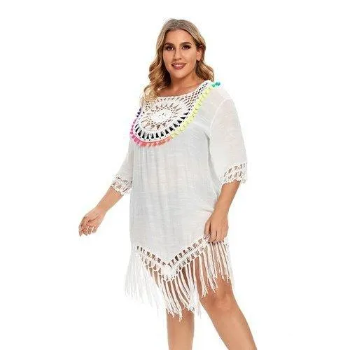 Plus Size Crochet Swimsuit Beach Coverup