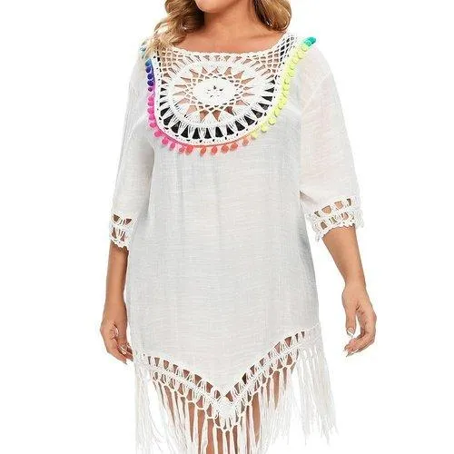 Plus Size Crochet Swimsuit Beach Coverup