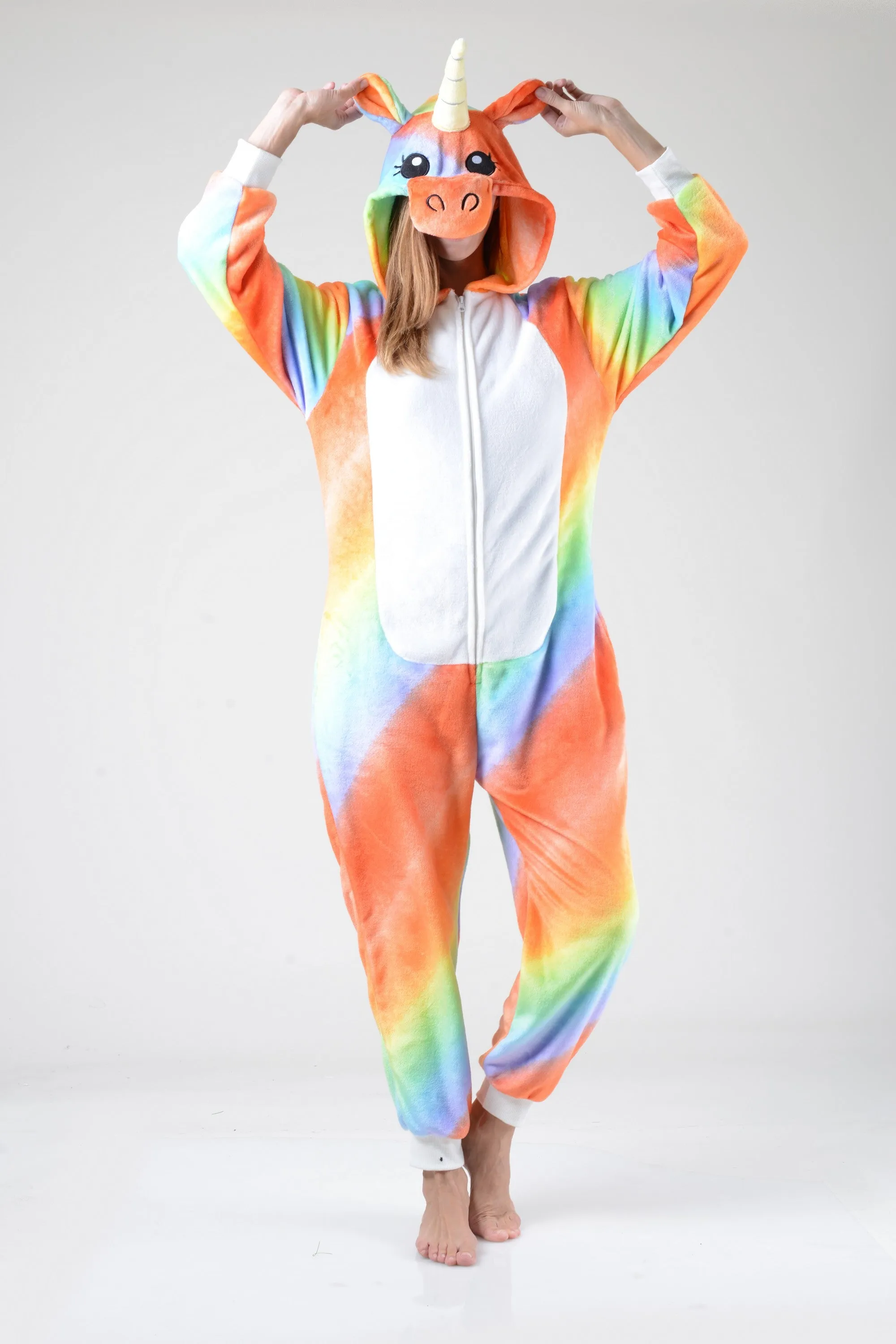 Plush Unicorn Rainbow Animal Onesie Pajama
