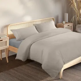 QUEEN Blended Bamboo Quilt Cover Set - Warm Grey