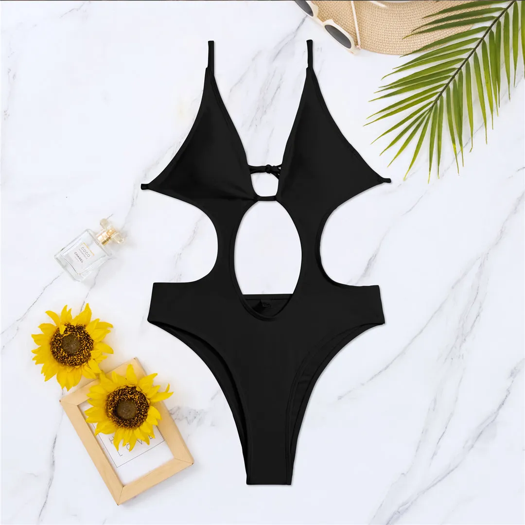 Ruby Tummy Cut Out Backless One Piece Swimsuit
