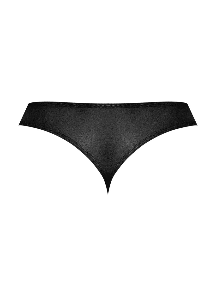 Sassy Lace - Open Ring Thong - Small/medium -  Black