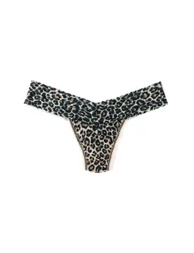 Signature Lace Low Rise Thong, Leopard