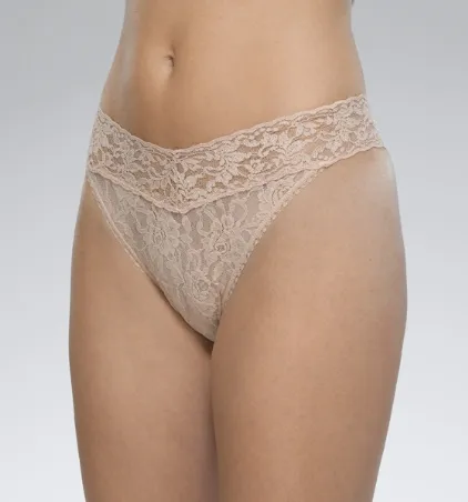 Signature Lace Original Rise thong - neutrals