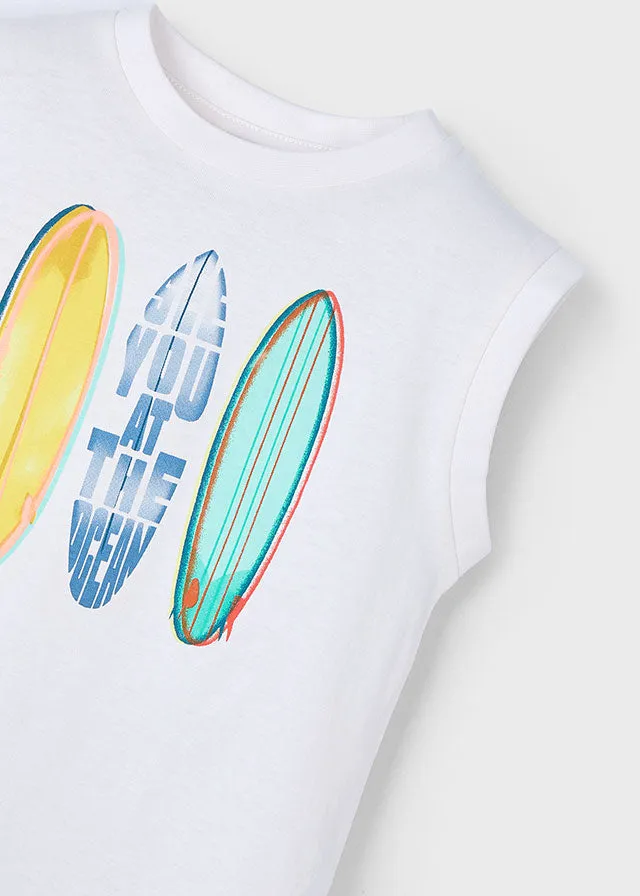 SS25 Mayoral Boys Surf Board Casual Vest and Shorts Set