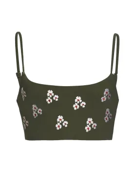 Tankini Top with Floral Embroidery
