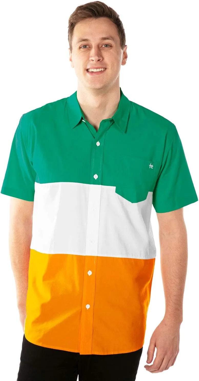 Tipsy Elves Button Down Shirts for Men - Valentines Day, Mardi Gras and St Patricks Day Mens Button Ups