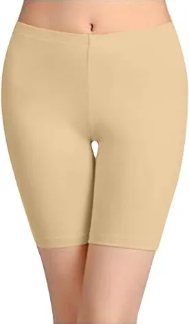 TRENDMALLS Women's High Coverage Super Combed Cotton Elastane Stretch Mid Waist Cycling Shorts