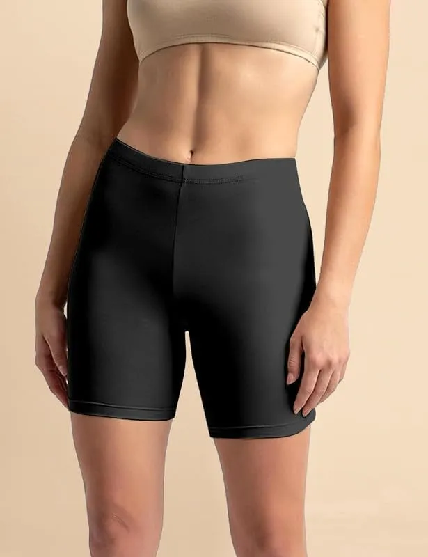 TRENDMALLS Women's High Coverage Super Combed Cotton Elastane Stretch Mid Waist Cycling Shorts