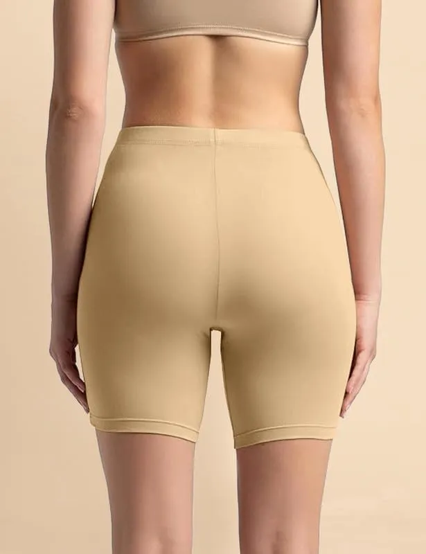 TRENDMALLS Women's High Coverage Super Combed Cotton Elastane Stretch Mid Waist Cycling Shorts