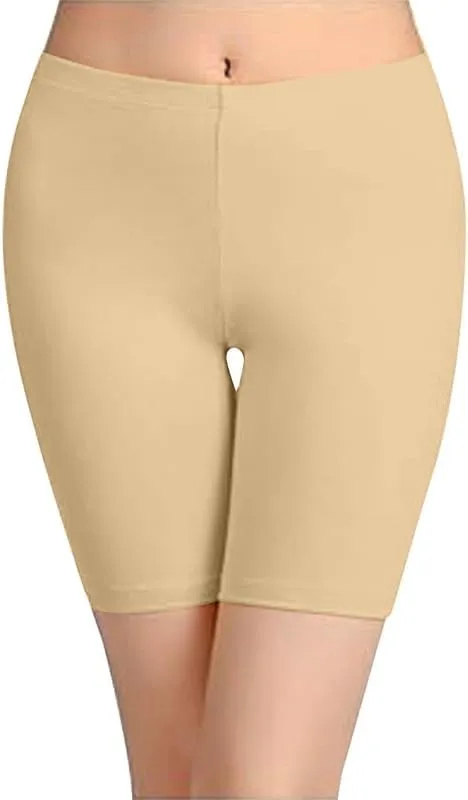 TRENDMALLS Women's High Coverage Super Combed Cotton Elastane Stretch Mid Waist Cycling Shorts