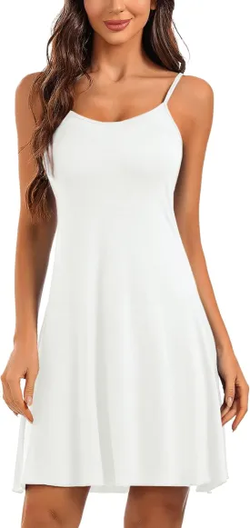 Women Sleeveless Nightgown Sexy Sleepwear Chemise Lingerie Slip Dress Soft Nightshirt