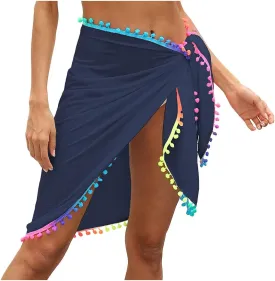 Women's Bikini Cover Up Sheer Chiffon Swimsuit Beach Wrap Dress for Ladies