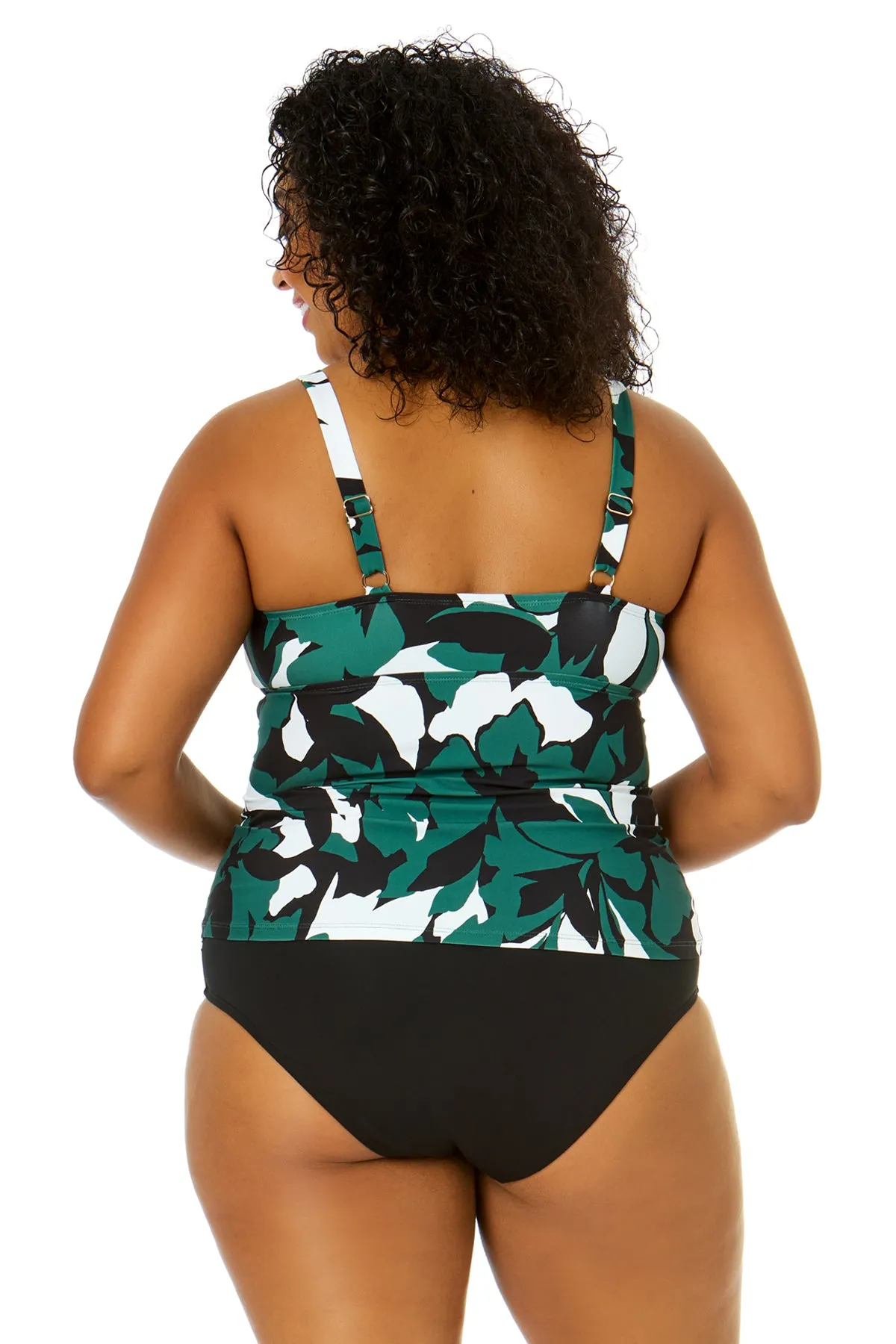 Women's Plus Size Desert Bloom Twist Front Underwire Tankini Swim Top