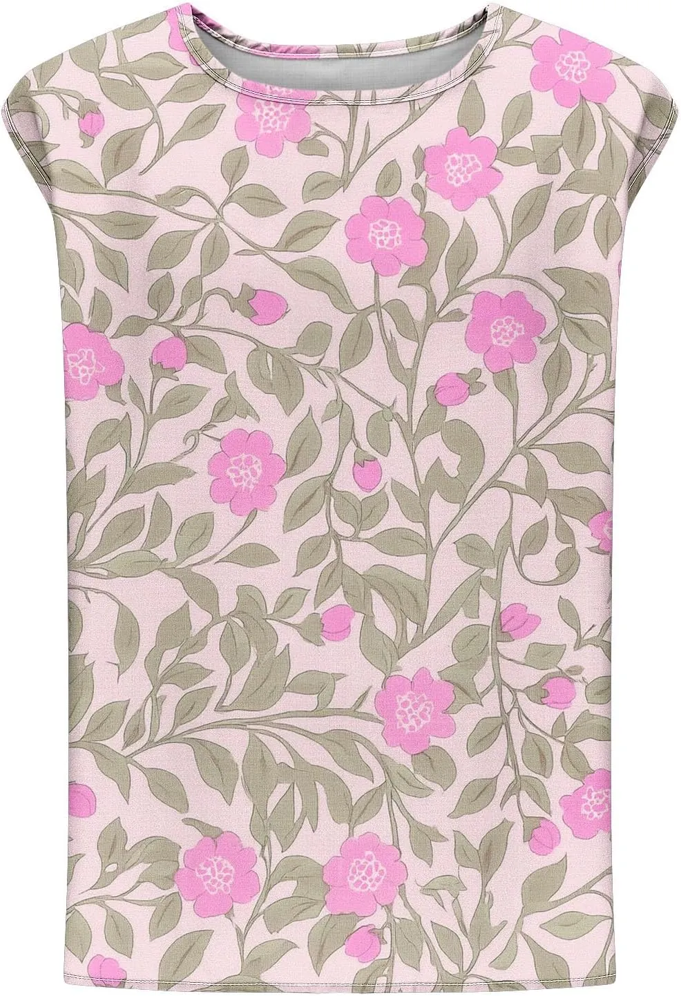 Womens Plus Size Tank Tops Crewneck Floral Graphic Loose Comfy Casual Sleeveless Thin Style Outdoor Walking Vests
